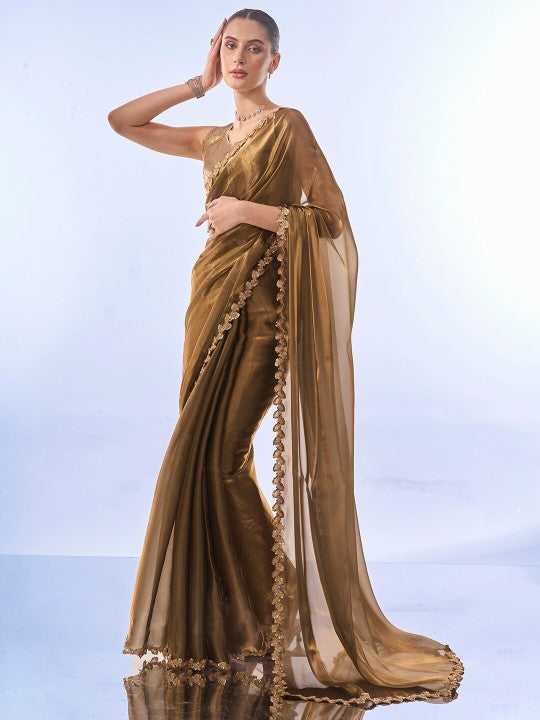 Kalista Sequinned Organza Saree
