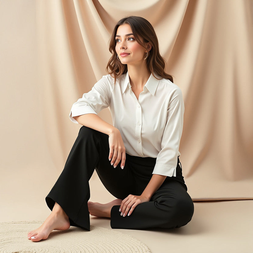 Women Regular Fit Solid Spread Collar Formal Shirt