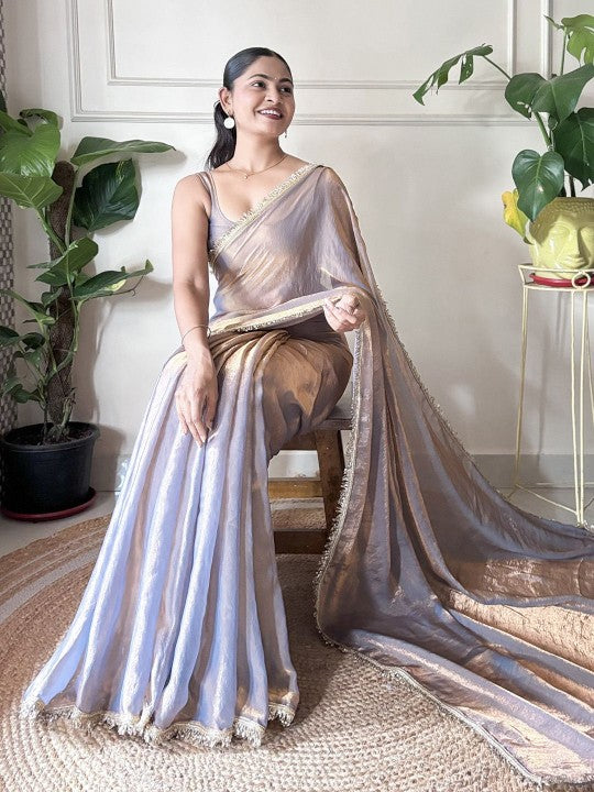 Saree mall Embellished Sequinned Tissue Sarees