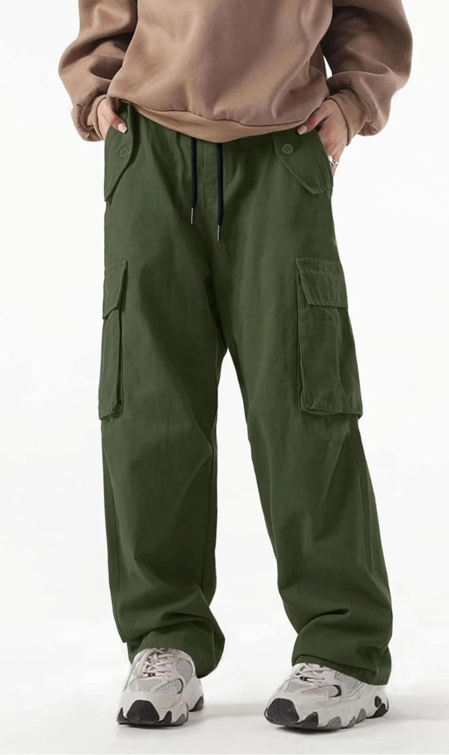 OLIVE GREEN MEN'S CARGO PANTS