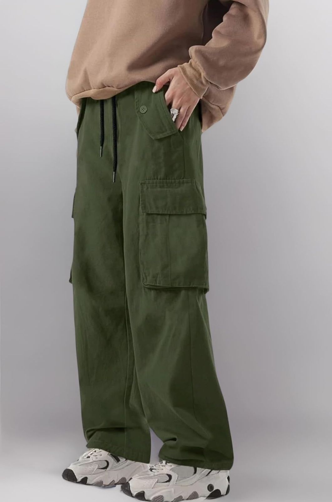 OLIVE GREEN MEN'S CARGO PANTS