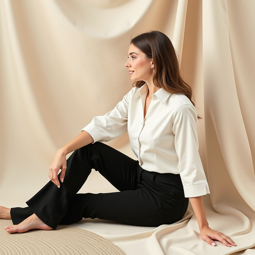 Women Regular Fit Solid Spread Collar Formal Shirt