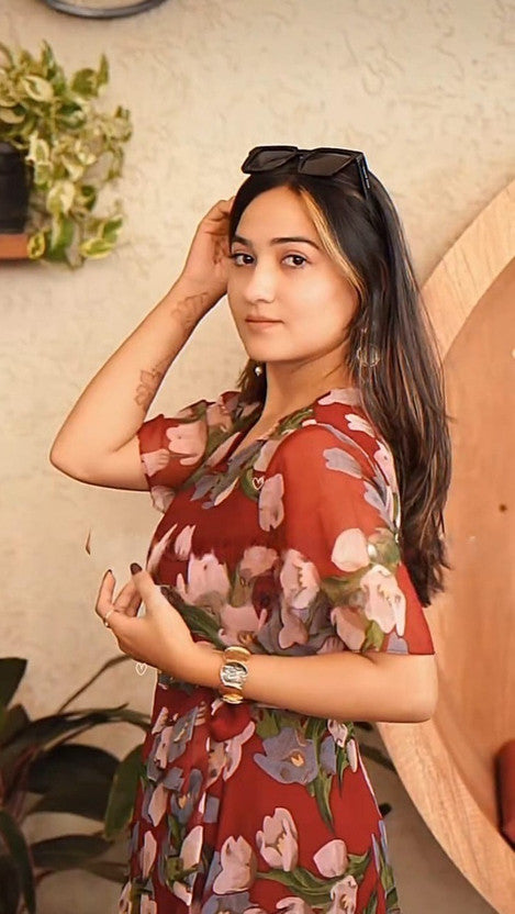 Women Gown Maroon Maxi/Full Length Dress