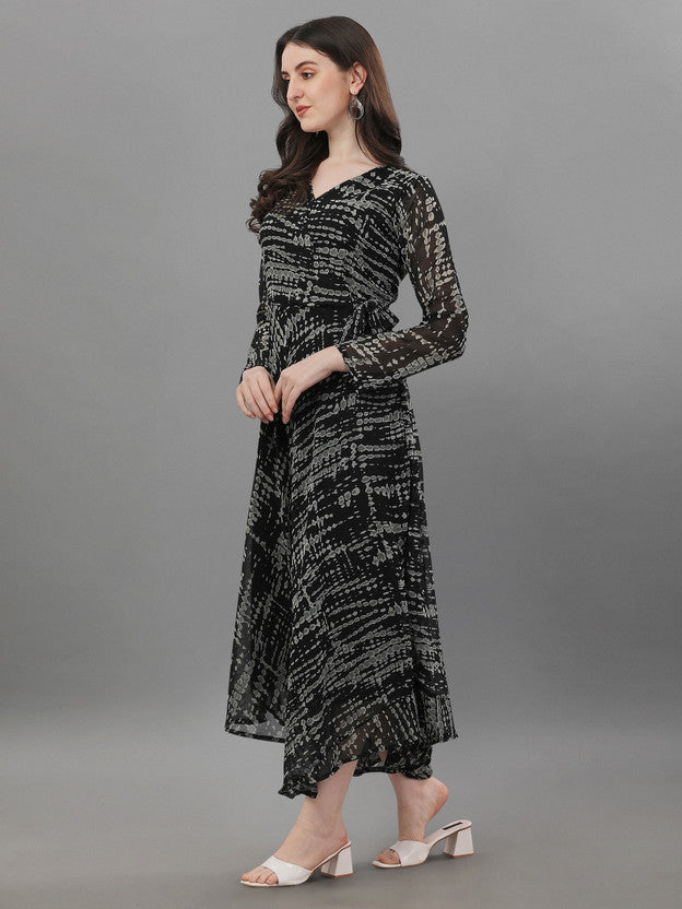 Georgette Stitched Anarkali Gown  (Blue)