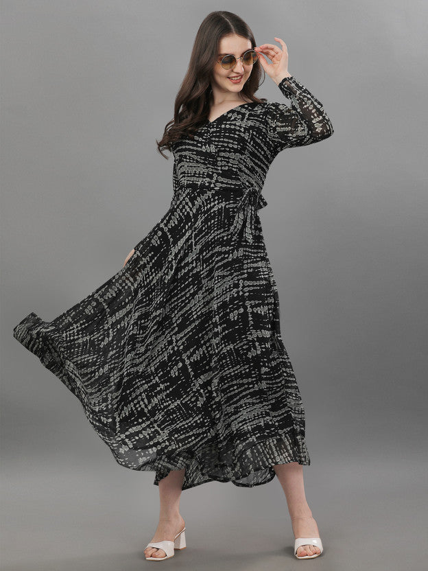 Georgette Stitched Anarkali Gown  (Blue)