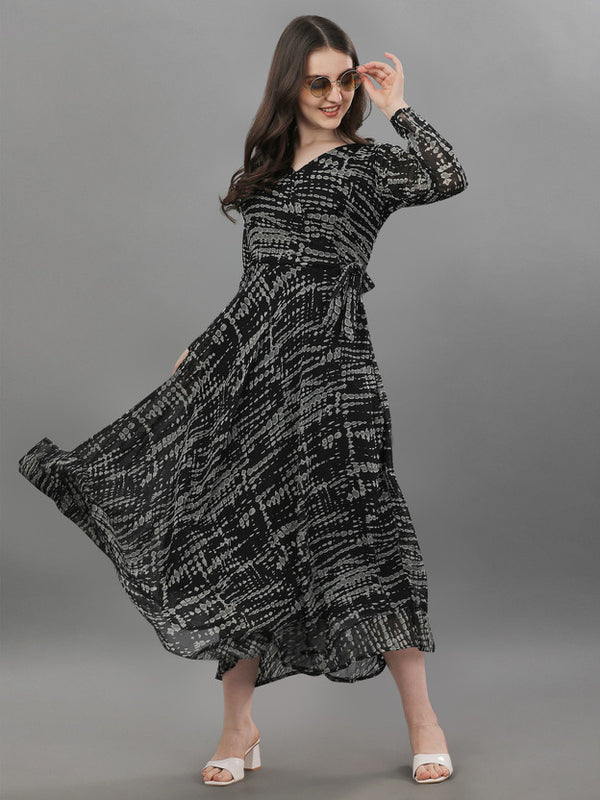 Georgette Stitched Anarkali Gown  (Blue)