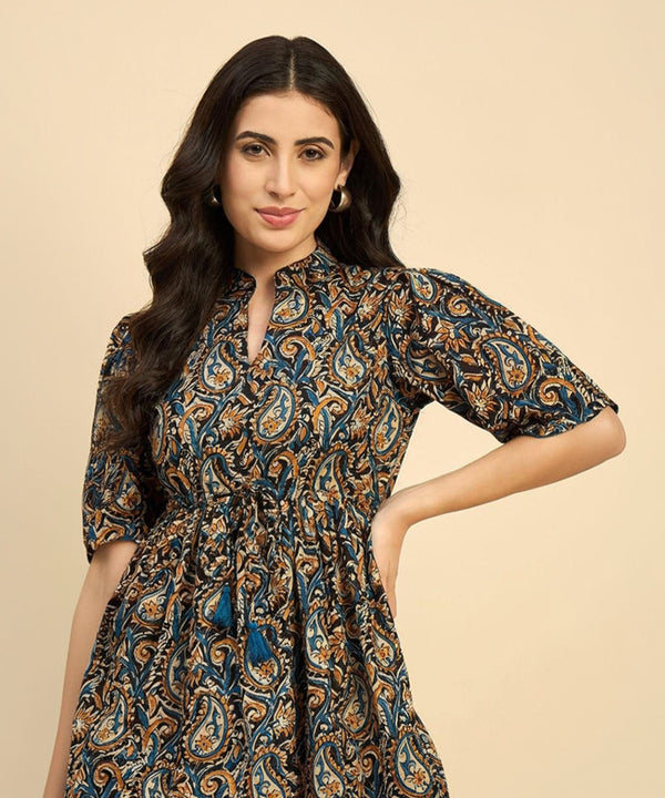 Party Regular Sleeves Printed Women Black Top